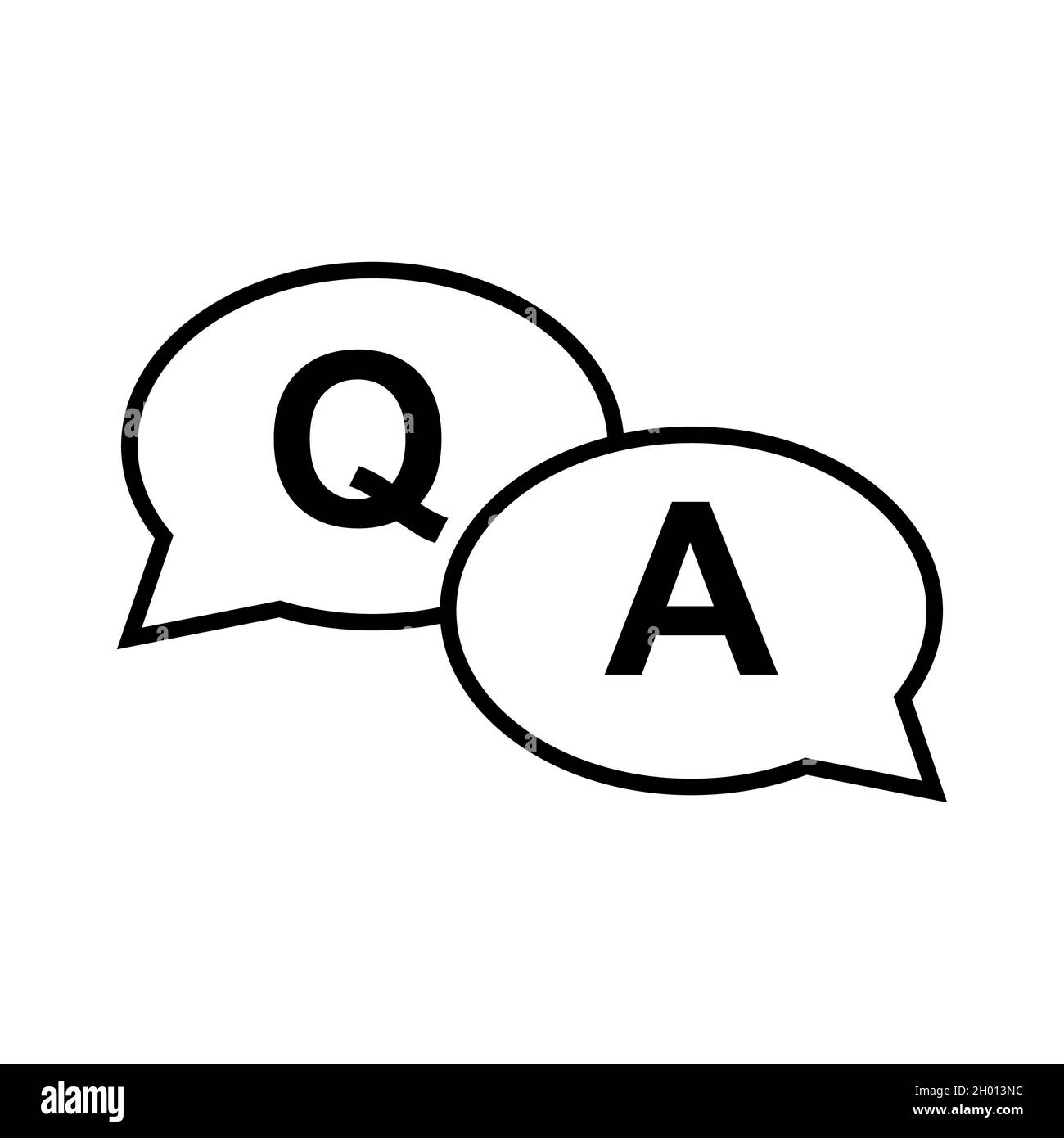 FAQ, icône de vecteur de questions fréquemment posées. Symbole de bulle d'information, message d'aide . Illustration de Vecteur