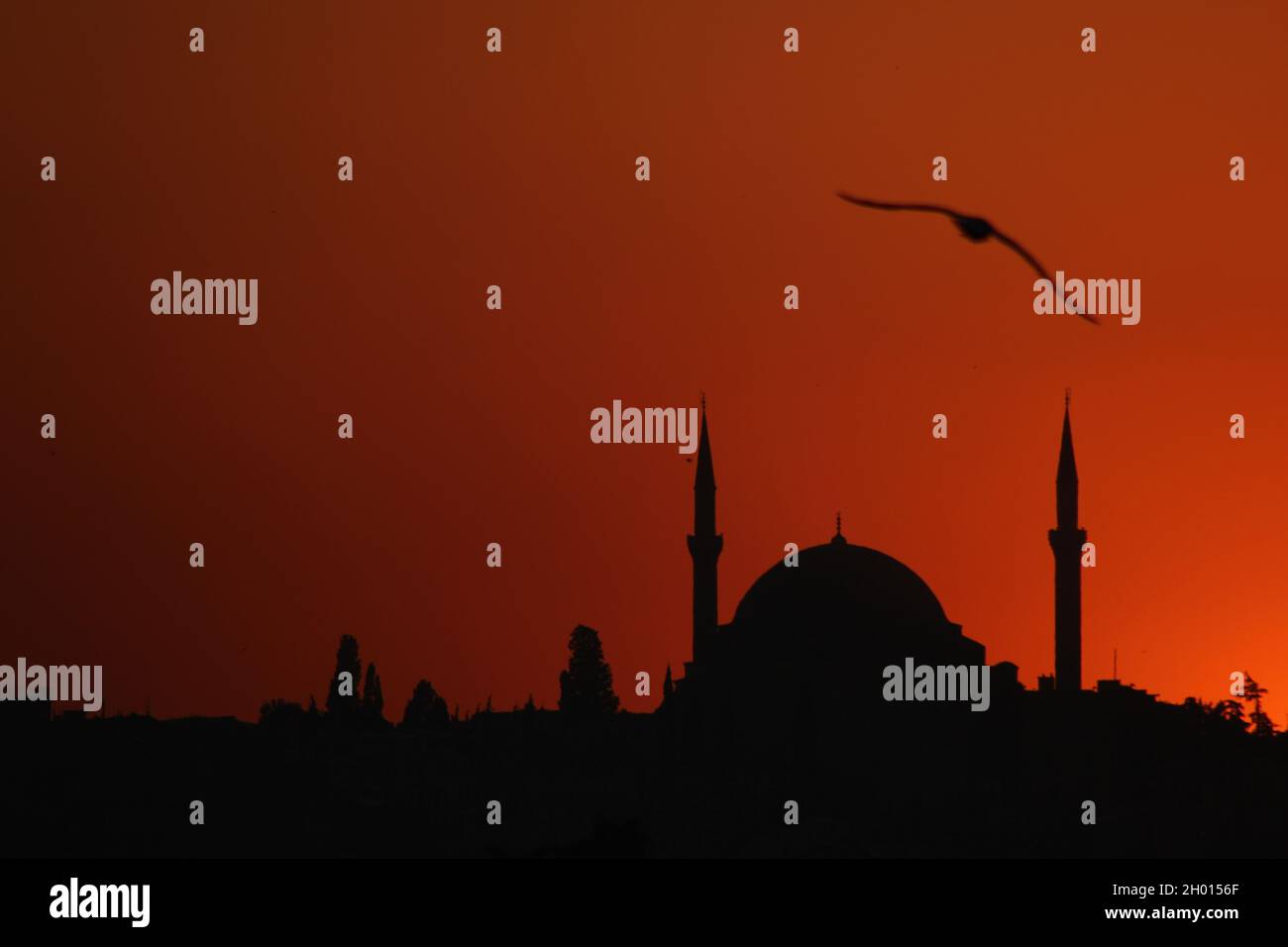 Coucher de soleil ciel Silhouette Architecture bâtiment extérieur structure construite couleur orange lieu de culte religion aucune personne nature vertébrés croyance touris Banque D'Images