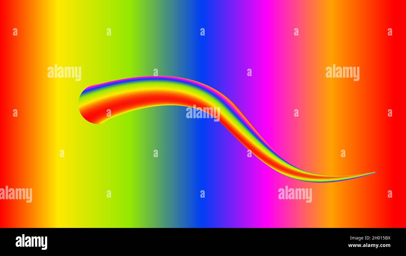 Illustration de queue de serpent colorée.Couleur créative dégradé idée.illustration 3d Banque D'Images