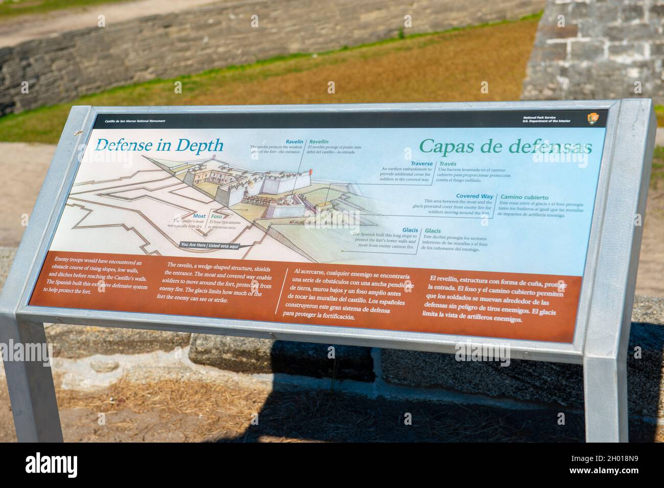 Introduction de Castillo de San Marcos à St. Augustine, Floride FL, États-Unis.Ce fort est le plus ancien et le plus grand fort de maçonnerie de la zone continentale des États-Unis Banque D'Images