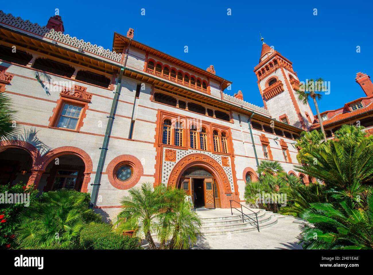 Flagler College Ponce de Leon Hall est le bâtiment principal de Flagler College dans la ville historique de St. Augustine, Floride FL, États-Unis.Ce bâtiment était Ponce de Leon Banque D'Images