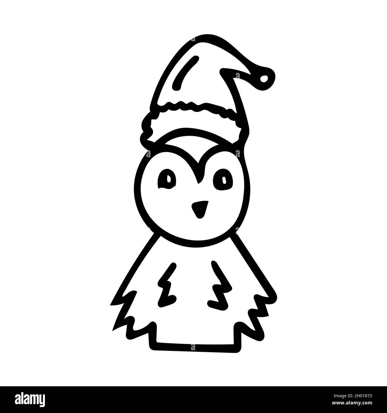 Pingouin avec chapeau de style dessin animé.Illustration vectorielle. Illustration de Vecteur