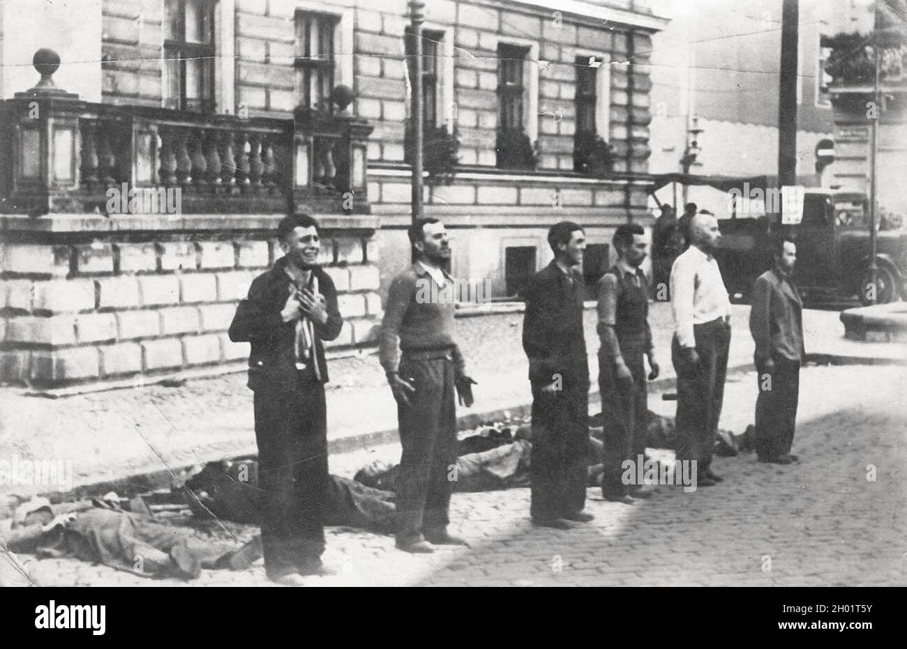 Des civils polonais sont exécutés pendant le dimanche sanglant à Bydgoszcz (Bromberg) , Pologne, 1939. Banque D'Images