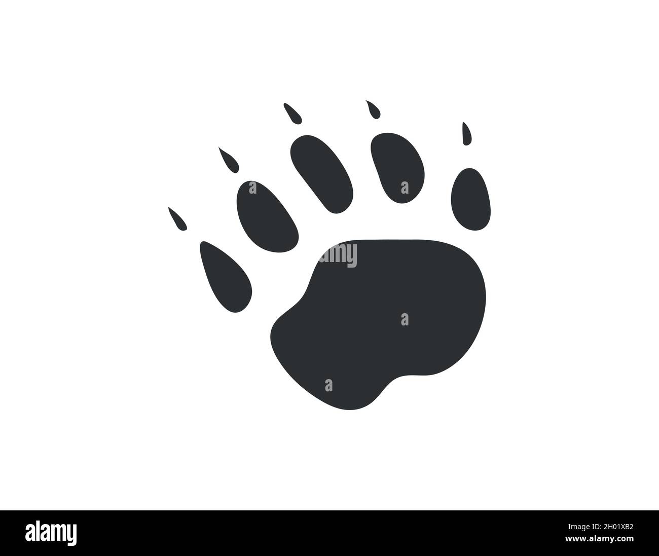 Icône à motif paw d'ours noir dans une illustration vectorielle de style plat.SPE 10.Illustration vectorielle Illustration de Vecteur