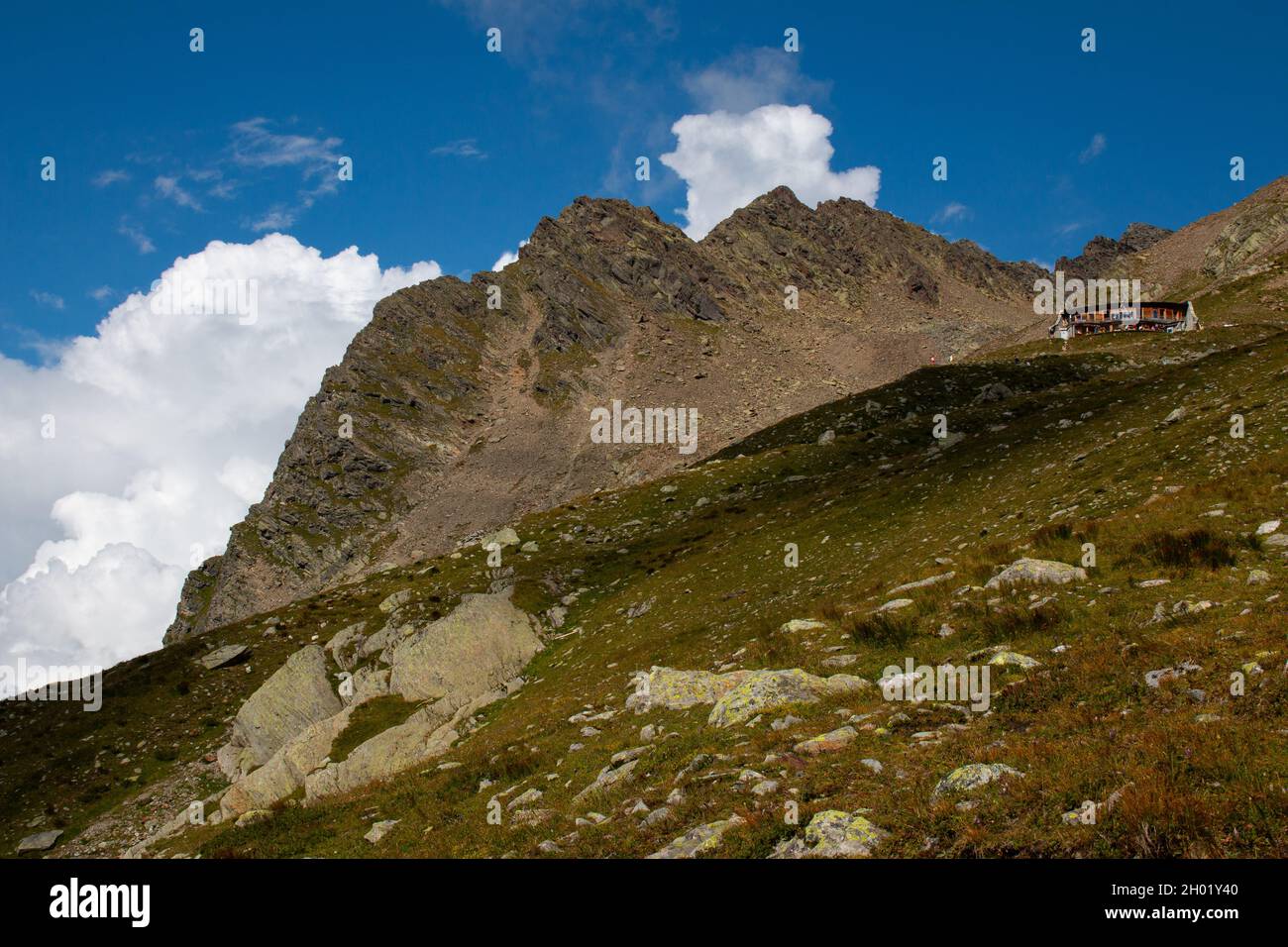 Nid d'Aigle, terminus du tramway du Mont blanc de Saint-Gervais-les-bains sur les pentes du Mont blanc. Banque D'Images