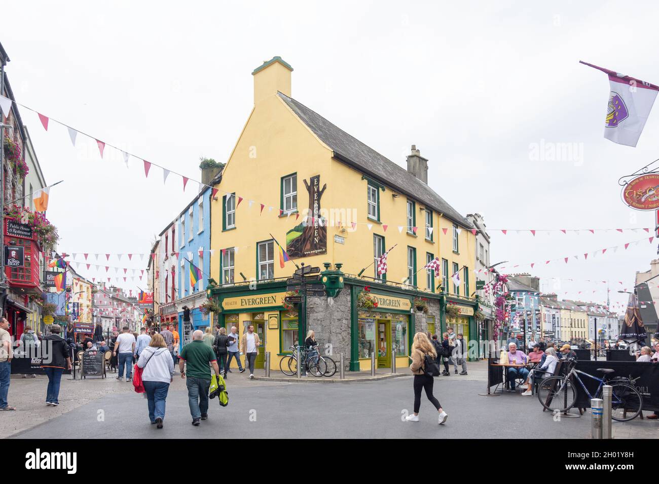 Grande rue piétonne, centre-ville, Galway (Gaillimh), Comté de Galway, République d'Irlande Banque D'Images