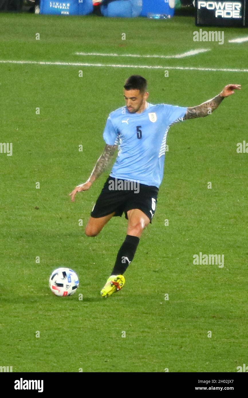BUENOS AIRES, 11.10.2021: L'Argentine affronte l'Uruguay pour le 5ème tour de qualificatifs pour la coupe du monde Qatar 2022 au stade Monumental. Banque D'Images