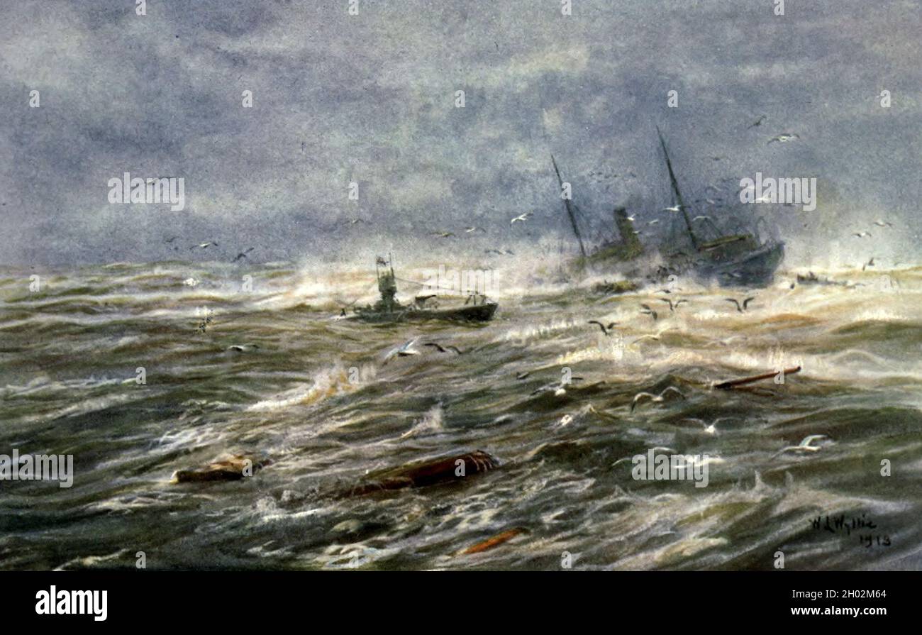 Le brutal Hun - Un U-boat allemand qui couperait un non-navire de guerre pendant la première Guerre mondiale Banque D'Images