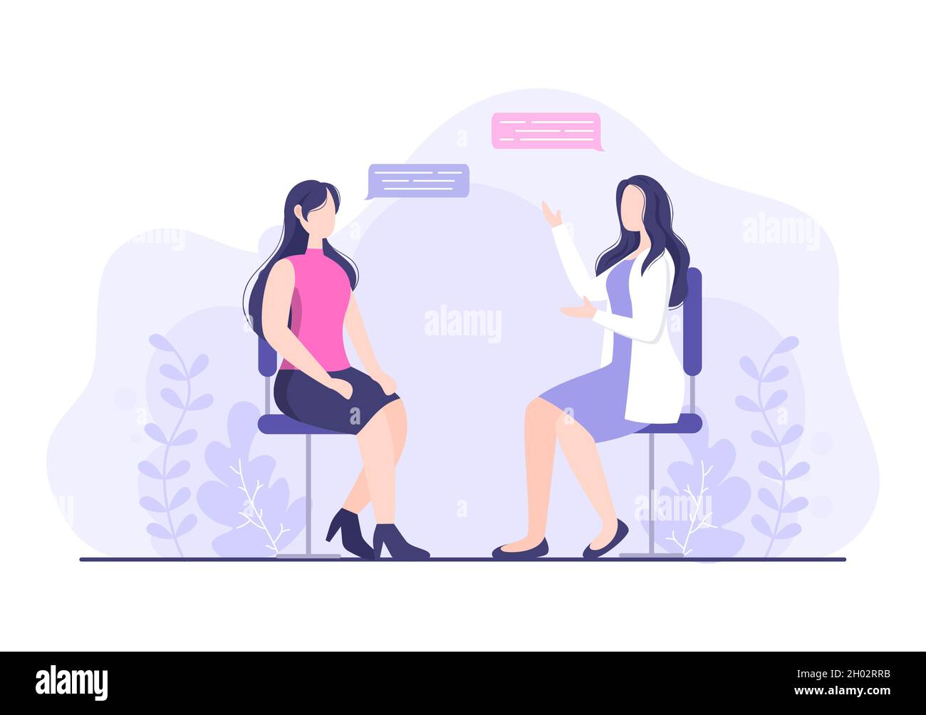 Illustration du vecteur de fond de la vérification par le médecin d'un patient dans la salle d'hôpital.Traitement médical avec des patients pour soins de santé, consultation ou examen Illustration de Vecteur