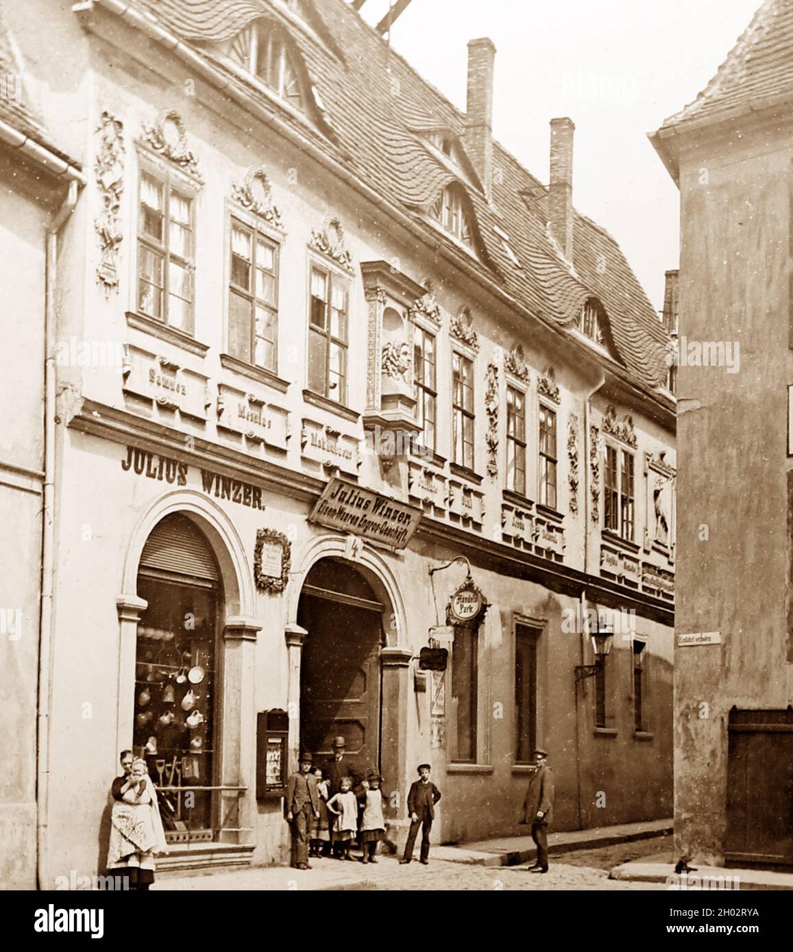 Lieu de naissance de Handel, Halle, Allemagne, époque victorienne Banque D'Images