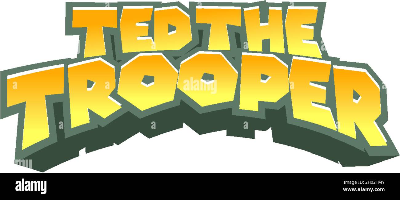Illustration de la conception de texte du logo Ted The Trooper Illustration de Vecteur