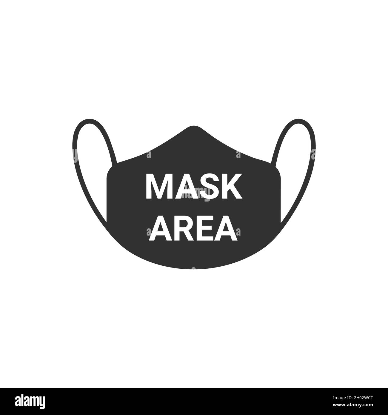 Zone du masque, panneau de prévention d'avertissement masque requis.Illustration du vecteur de stock isolée sur fond blanc. Illustration de Vecteur
