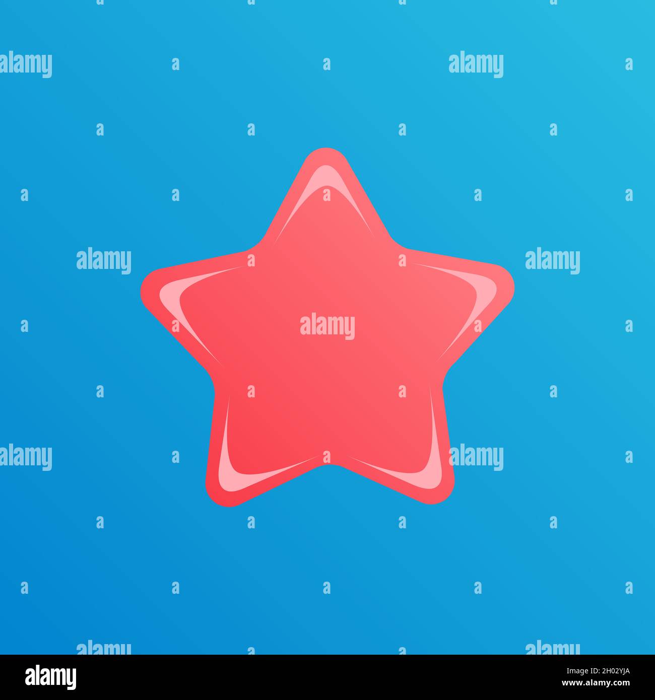 Concept de logotype en forme d'étoile créatif.Modèle de conception graphique abstrait isolé.Jolie étoile aux coins arrondis et doux.Bannière décorative.Célébration con Illustration de Vecteur