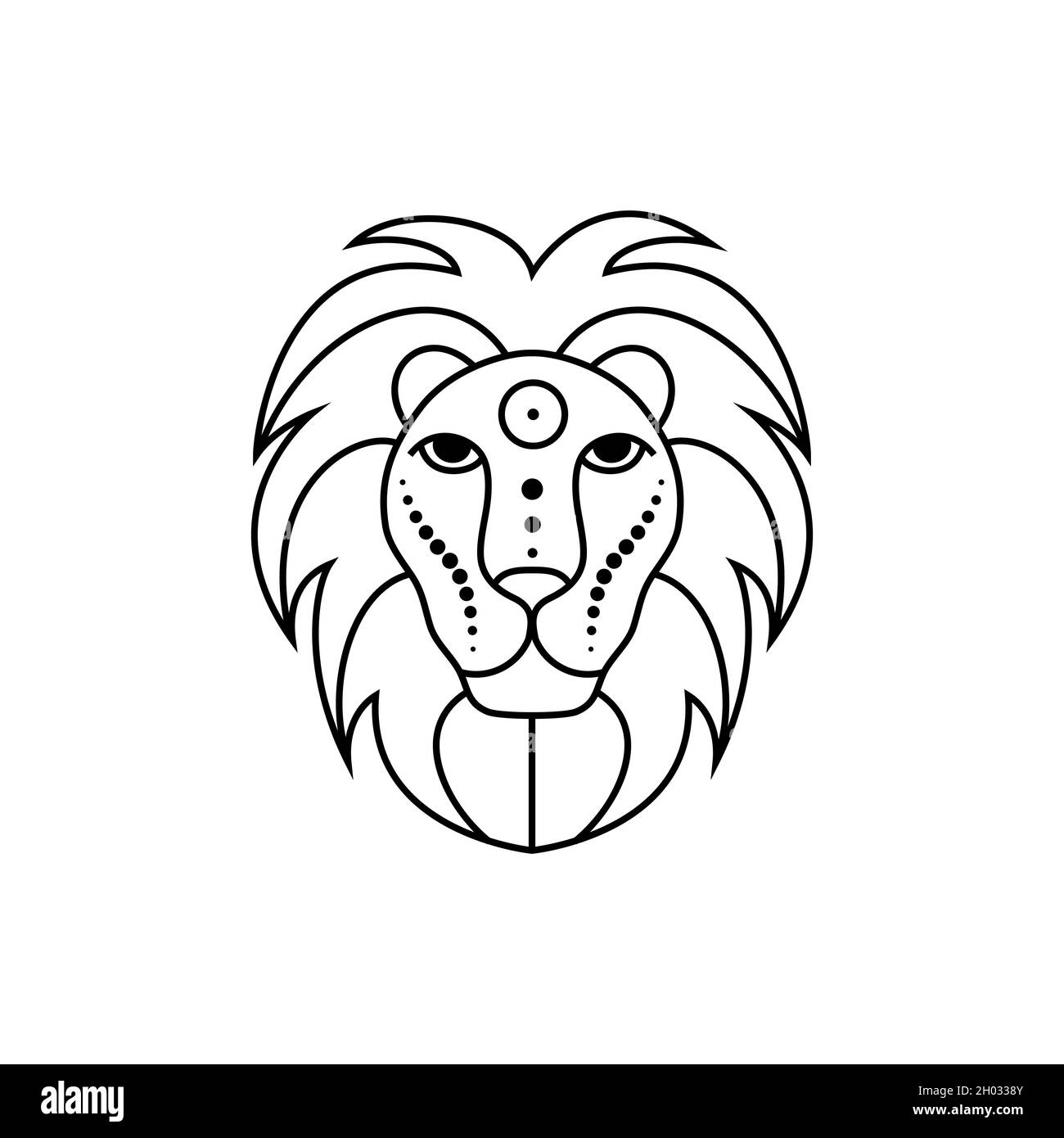 Signe du zodiaque Lion Illustration de Vecteur