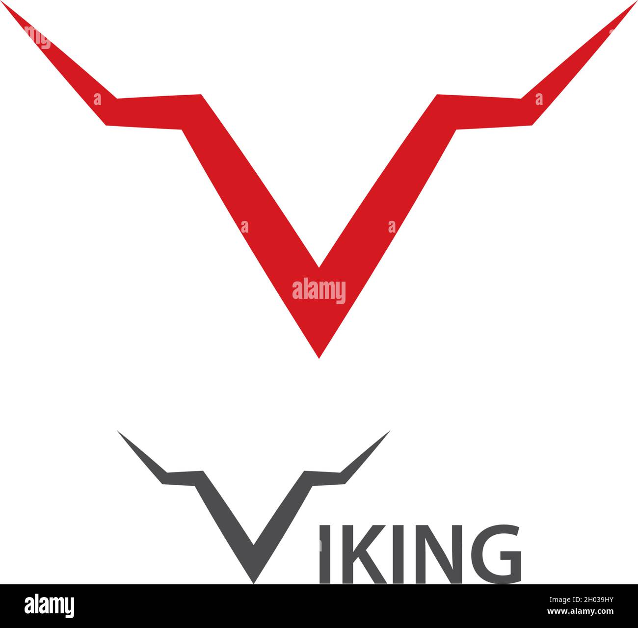 V lettre initiale logo Viking modèle vecteur Illustration de Vecteur
