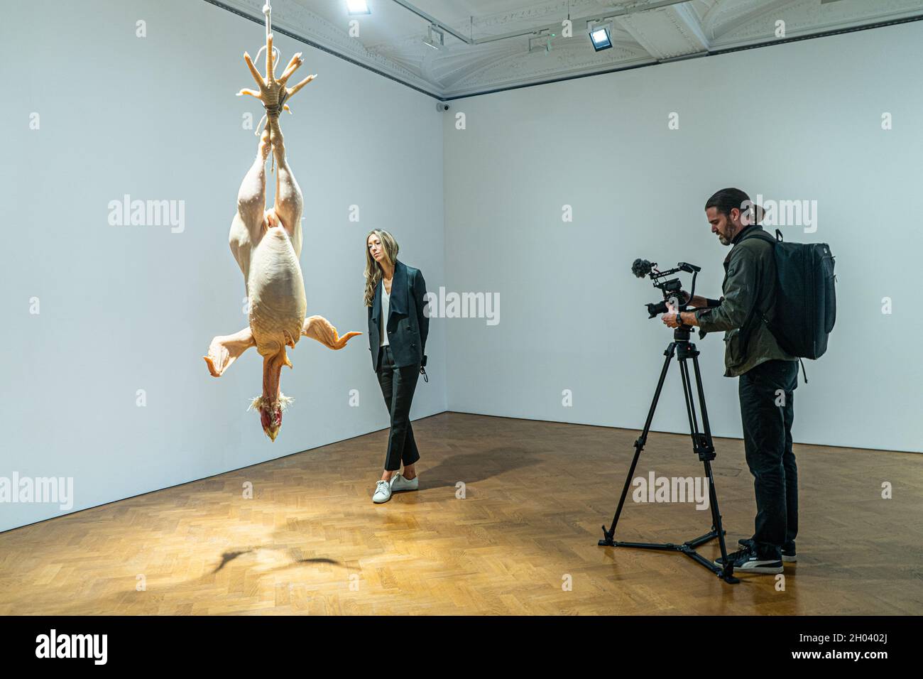 LONDRES, ROYAUME-UNI.11 octobre 2021.RON MUECK.STILL Life, 2009 milieux mixtes.Une visite complète de la galerie du sculpteur de renommée internationale à ce jour et sa première exposition à la galerie Thaddaeus Ropac couvrant plus de deux décennies de carrière de Mueck, y compris quelques-unes des œuvres et des prêts les plus célèbres de l'artiste provenant de grandes collections ainsi que des sculptures nouvelles et jamais exposées crédit:amer ghazzal/Alamy Live News Banque D'Images