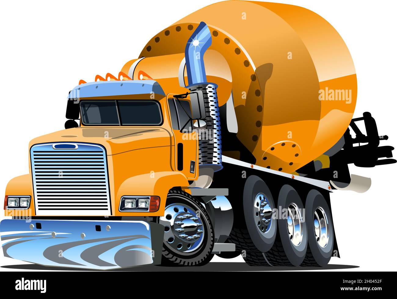 Vector Cartoon Concrete Mixer Truck disponible EPS-10 format vectoriel séparé par des groupes et des calques pour faciliter l'édition Illustration de Vecteur