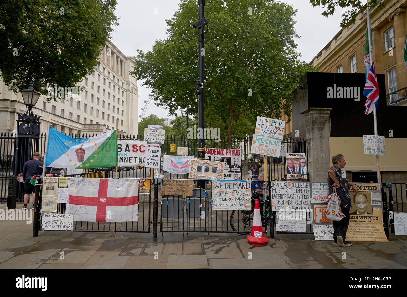 manifestation anti-vax dans la rue des propriétaires londoniens Banque D'Images