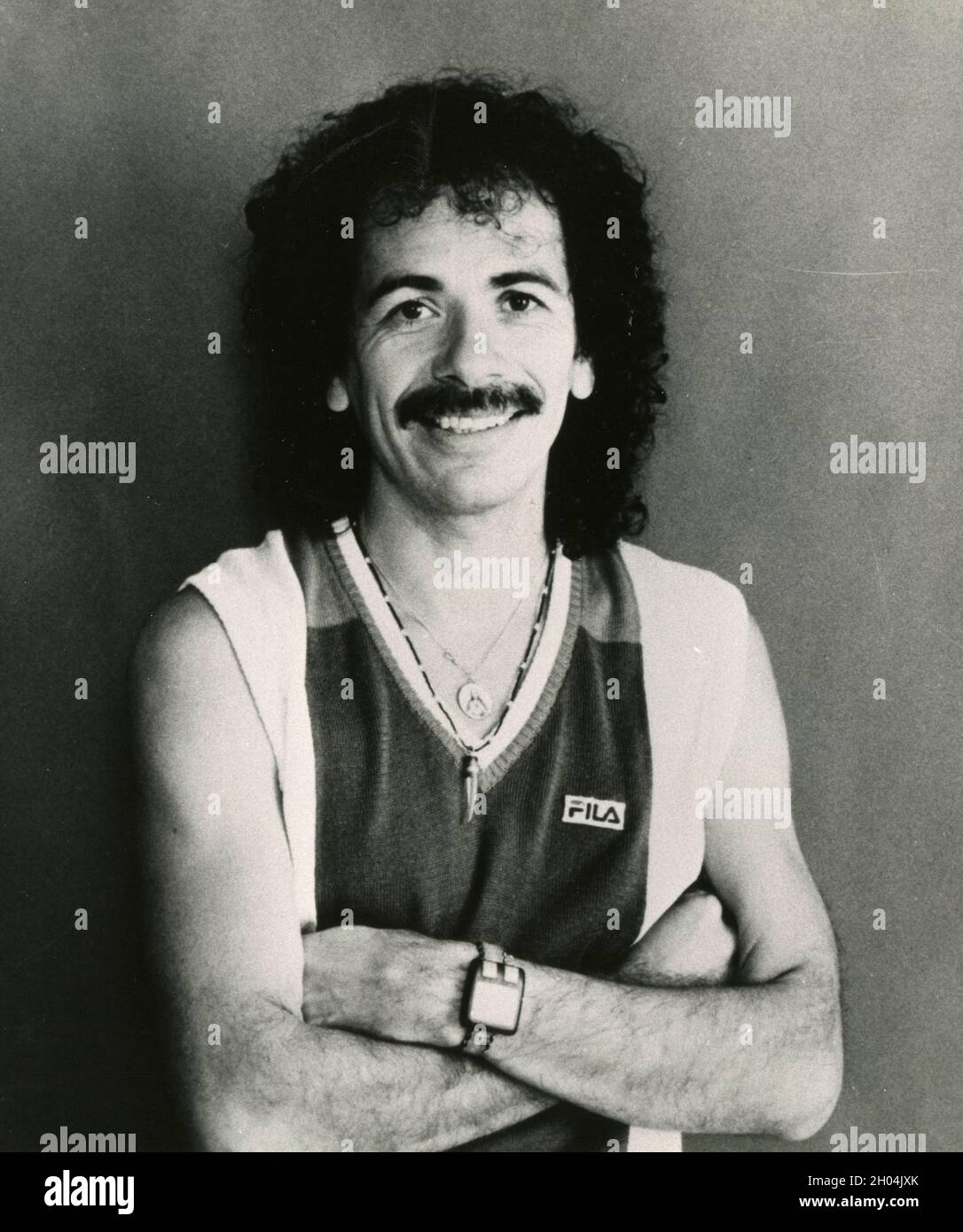 Carlos Santana, chanteur et compositeur mexicain-américain, années 1980 Banque D'Images