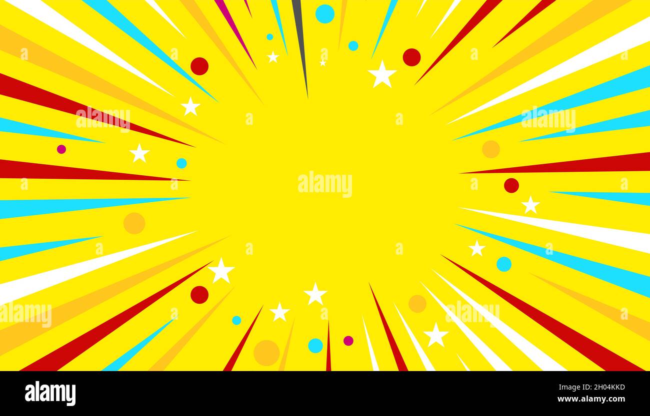 Affiche des fêtes, bannière.Arrière-plan du carnaval avec des rayons.Modèle d'invitation pour les enfants anniversaire, fête.Toile de fond vectorielle, illustration Illustration de Vecteur