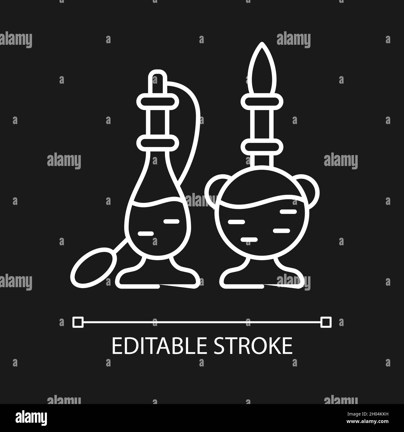 Parfum traditionnel blanc icône linéaire pour thème sombre Illustration de Vecteur