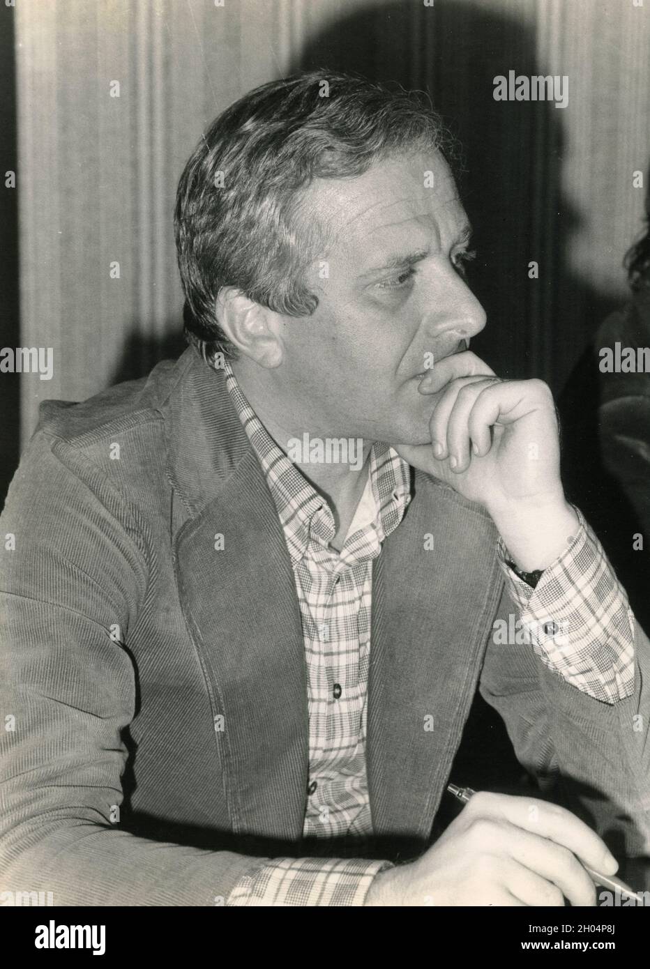 Journaliste et écrivain italien Vittorio Emiliani, années 1980 Banque D'Images