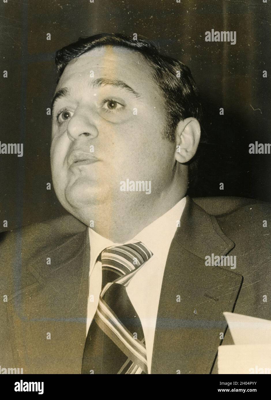 Homme politique italien Paolo Savona, années 1970 Banque D'Images