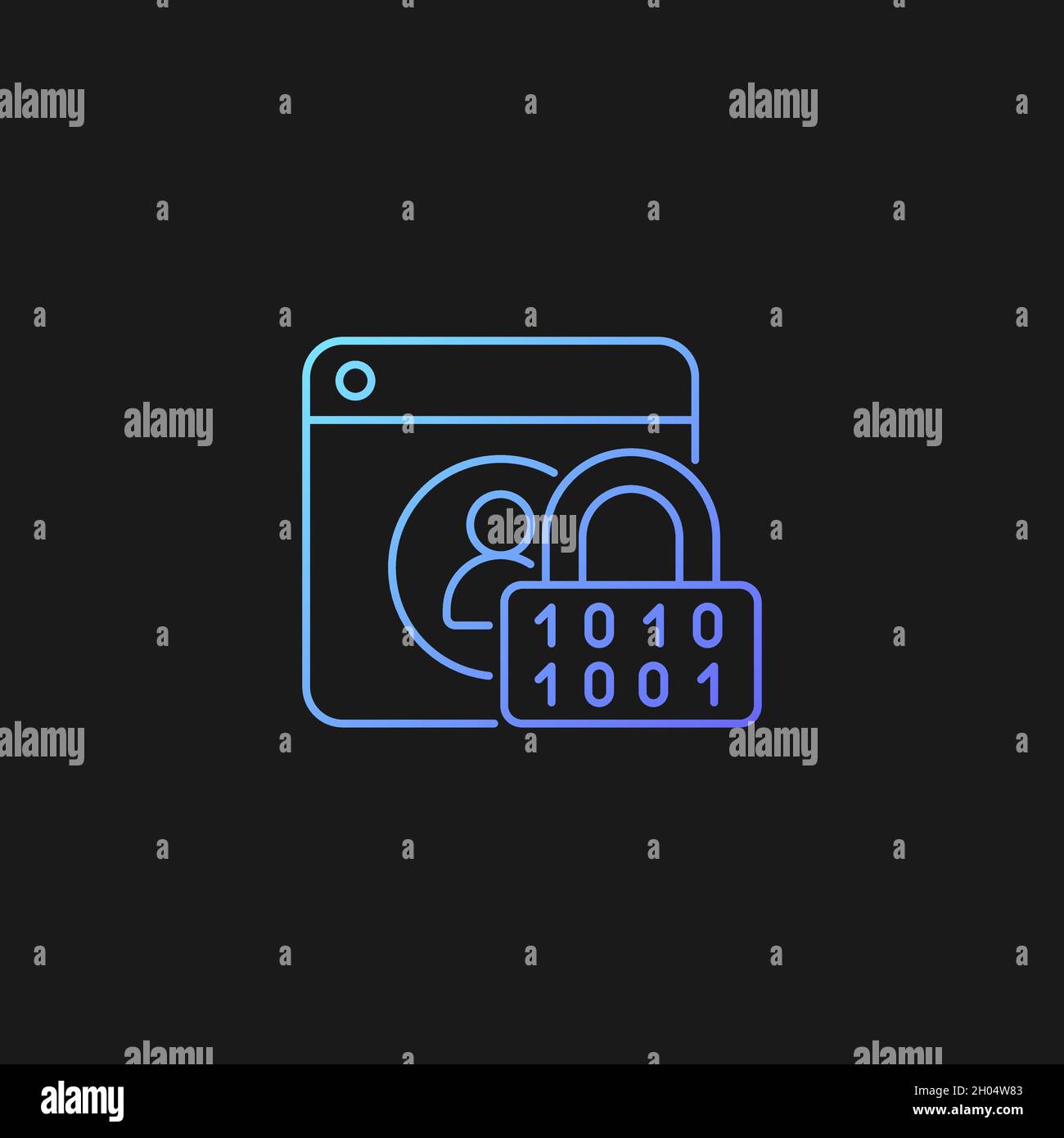 Icône de vecteur de gradient de cryptage de mot de passe pour le thème sombre Illustration de Vecteur