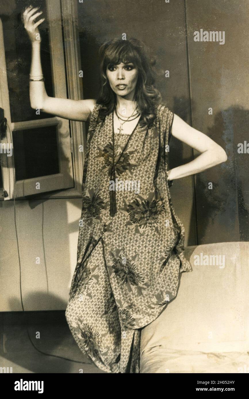 Amanda Lear, chanteuse française et présentatrice de télévision, années 1970 Banque D'Images