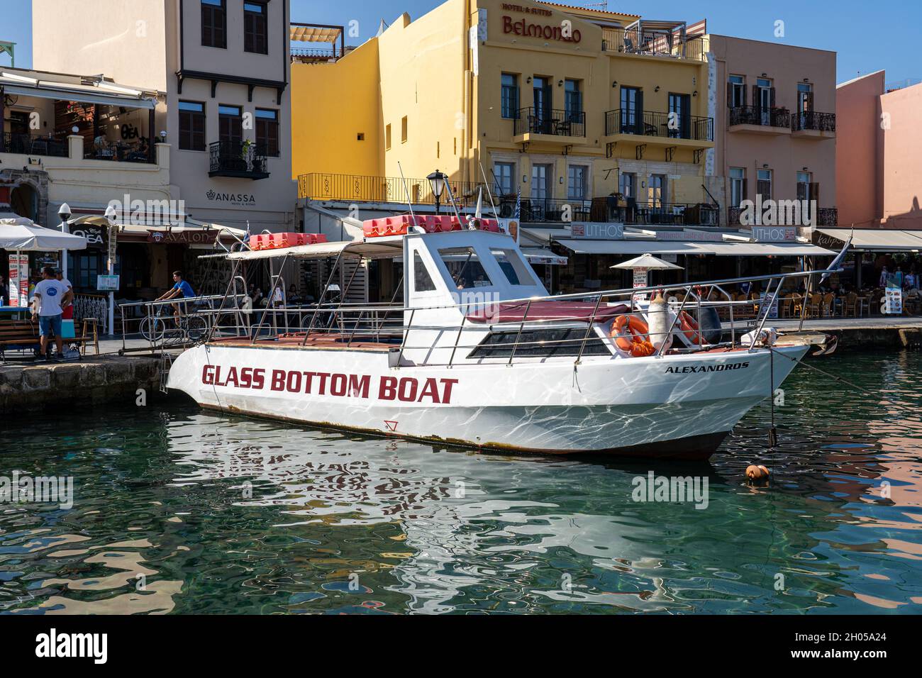Excursion en bateau à fond de verre en Crète Banque D'Images