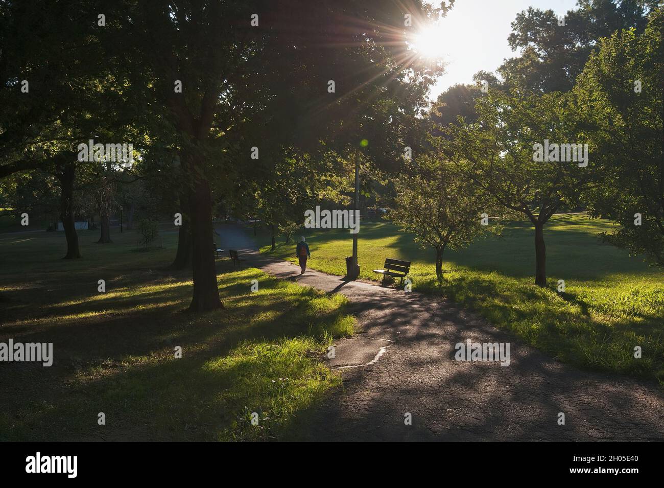 Une promenade au parc Banque D'Images