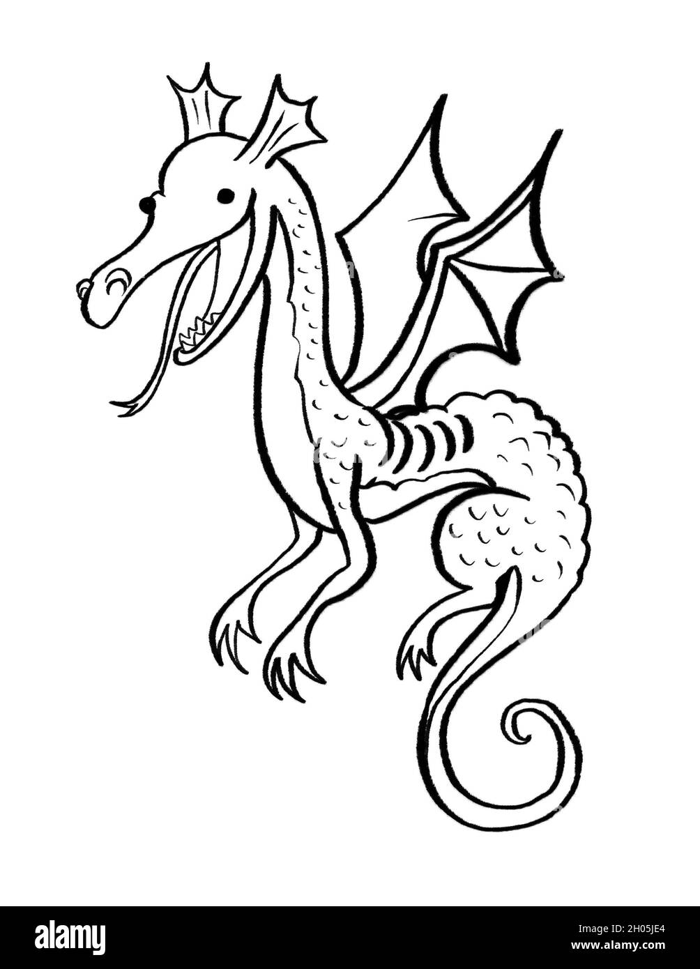 illustration d'un dragon dessiné à la main Banque D'Images