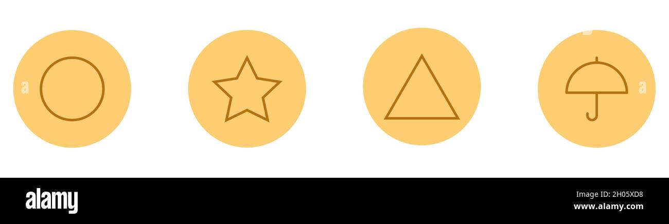 Vinnytsia, Ukraine - 11 octobre 2021: Rayons de miel de sucre dans différentes formes: Cercle, triangle, étoile, parapluie Design de Squid Game Illustration de Vecteur