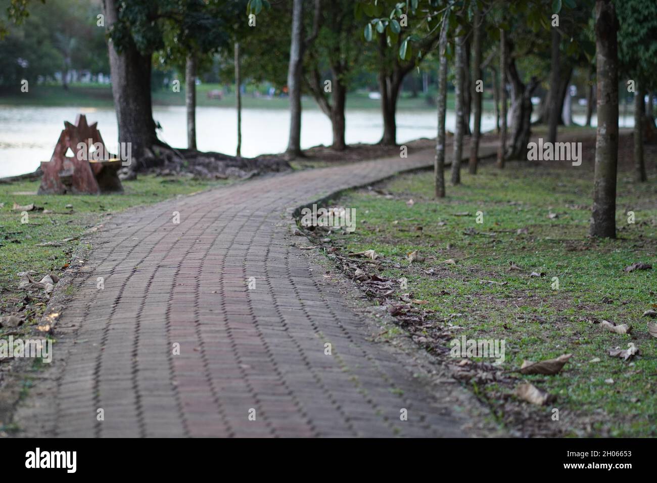 Vue de piste de jogging vide.Les personnes n'ont pas été autorisées à participer à des activités sportives impliquant le public pendant une pandémie de covid en Malaisie pour prévenir la propagation du virus Banque D'Images