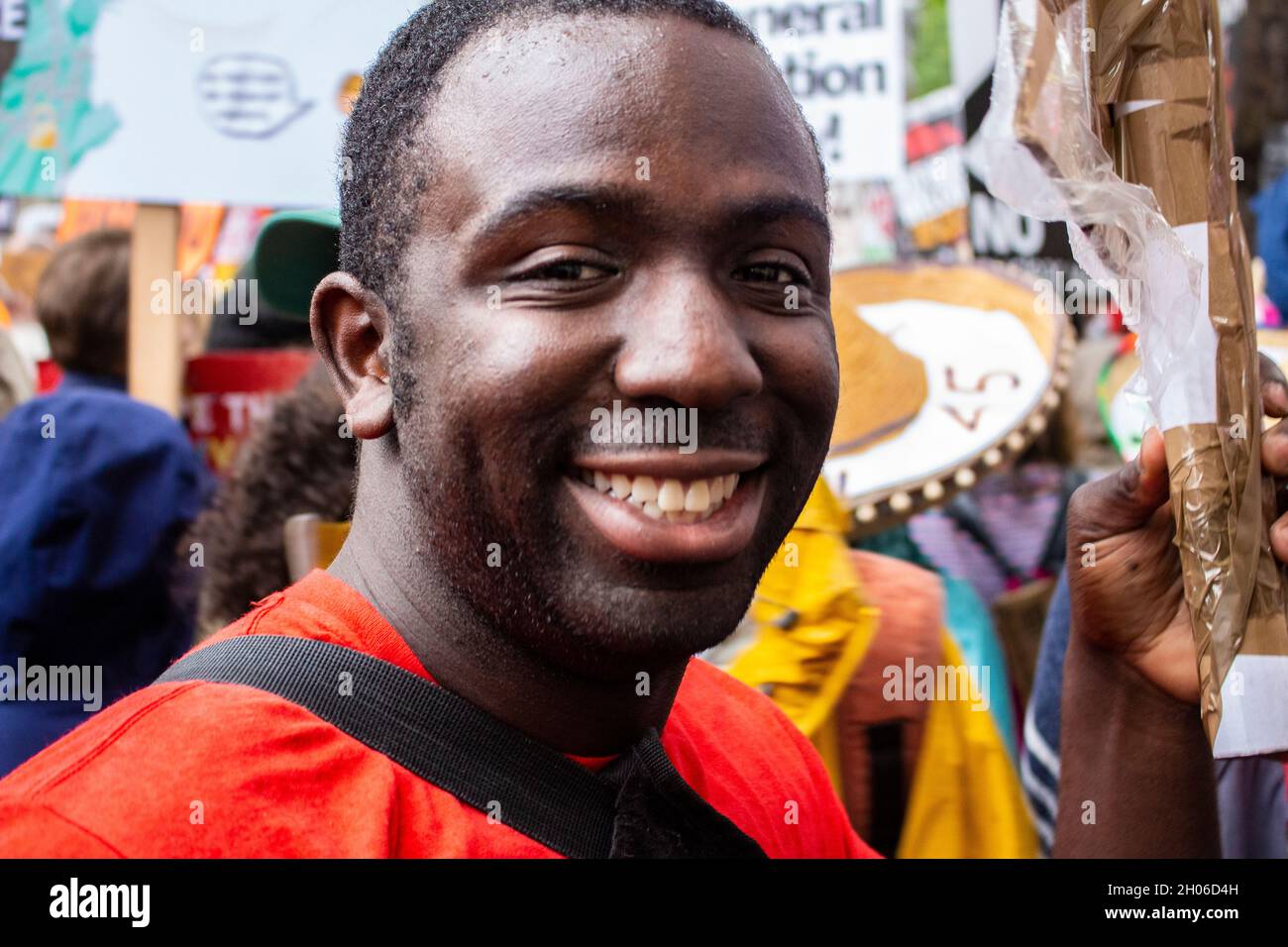 Femi Oluwole lors de la manifestation anti-Trump à Londres, le 2019 juin Banque D'Images