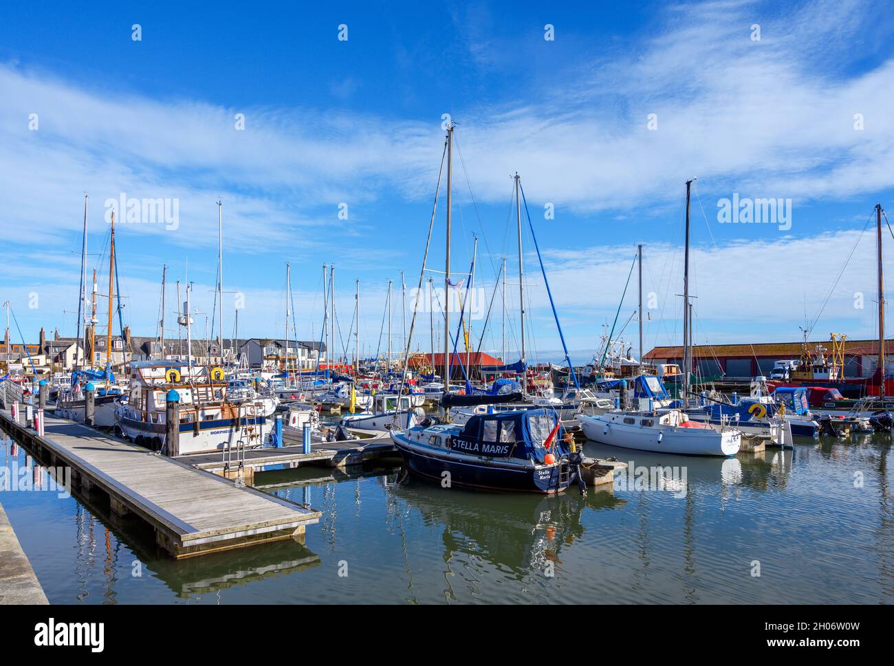 Port et port de plaisance d'Arbroath, Écosse, Royaume-Uni Banque D'Images