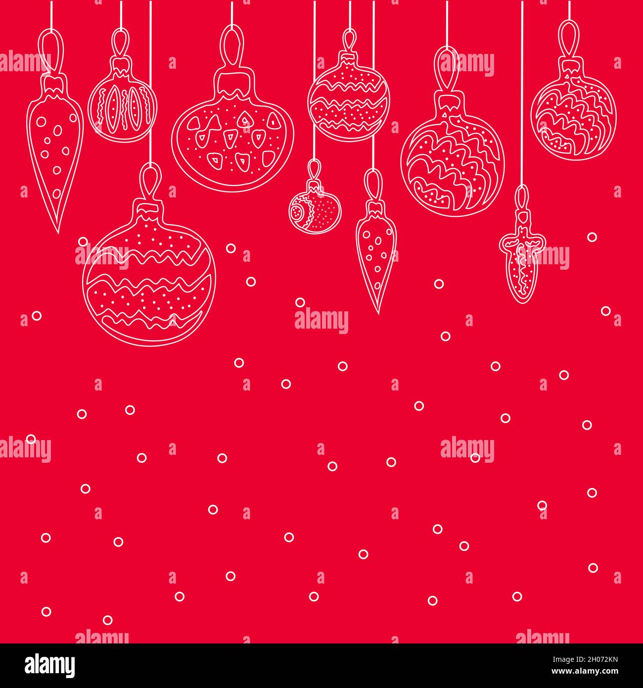 Illustration vectorielle avec boules de décorations d'arbre de Noël. Illustration de Vecteur