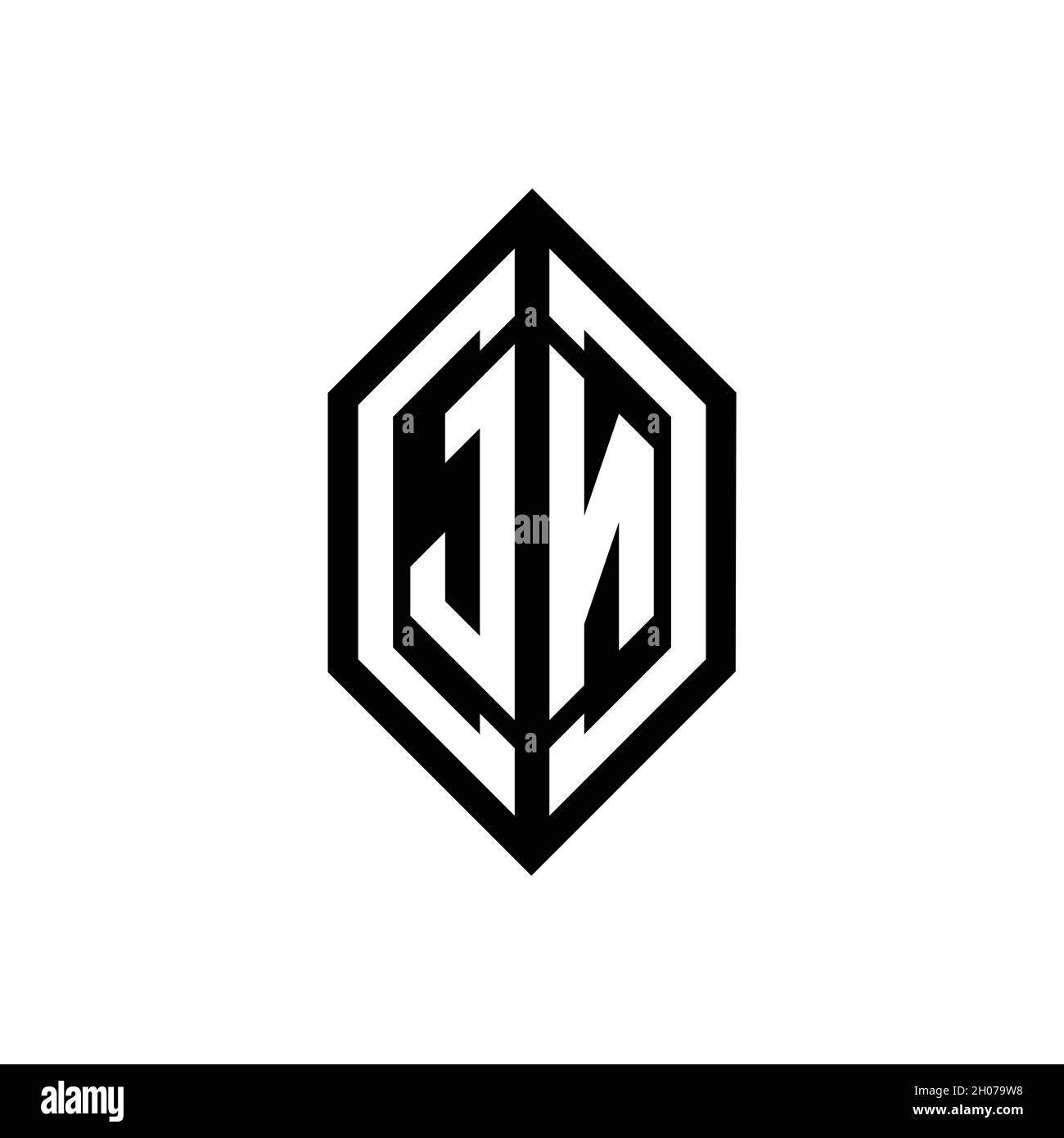 Logo JN avec forme géométrique vecteur modèle de conception monogramme isolé sur fond blanc Illustration de Vecteur