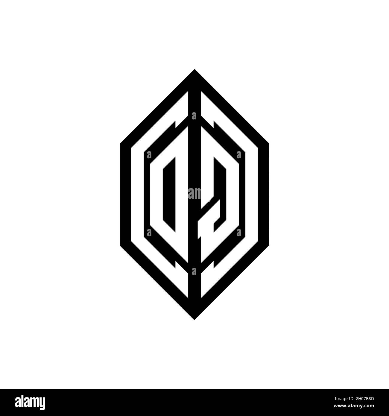 Logo OQ avec forme géométrique vecteur modèle de conception monogramme isolé sur fond blanc Illustration de Vecteur