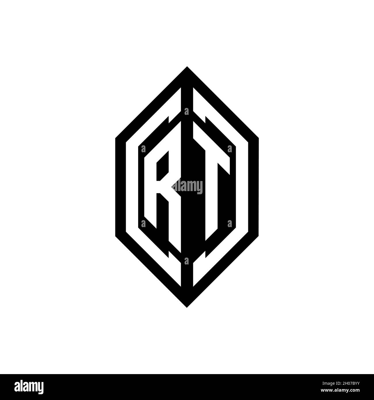 Logo RT avec modèle de conception de monogramme à vecteur de forme géométrique isolé sur fond blanc Illustration de Vecteur