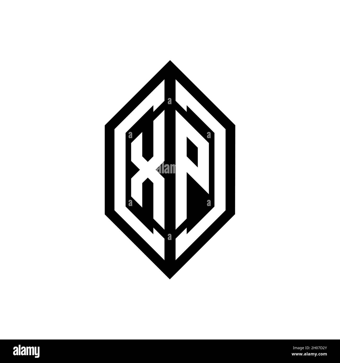Logo XP avec forme géométrique vecteur modèle de conception monogramme isolé sur fond blanc Illustration de Vecteur