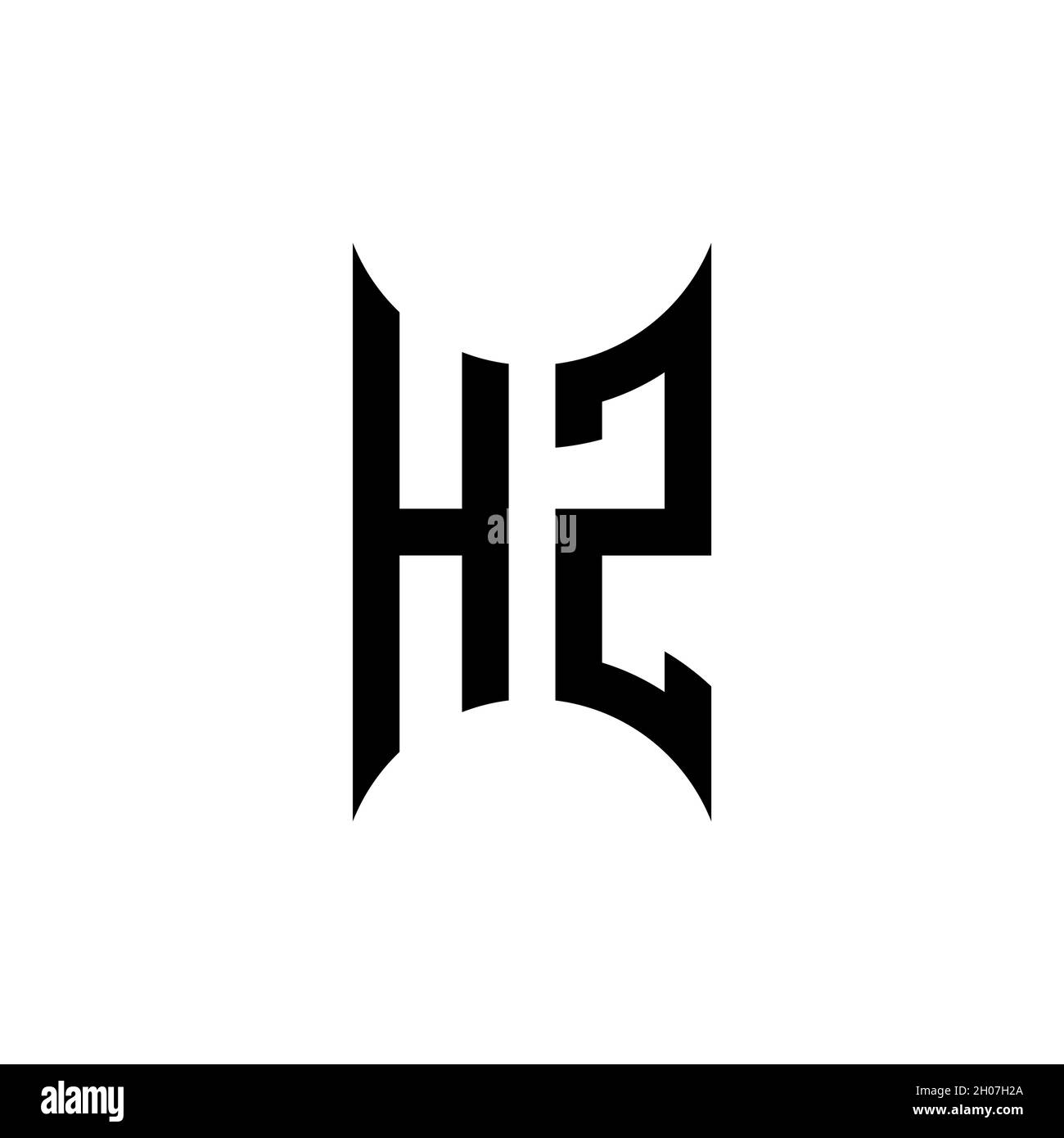 MODÈLE DE forme géométrique DE MONOGRAMME HZ.Vecteur de conception initiale du monogramme sur un arrière-plan isolé Illustration de Vecteur