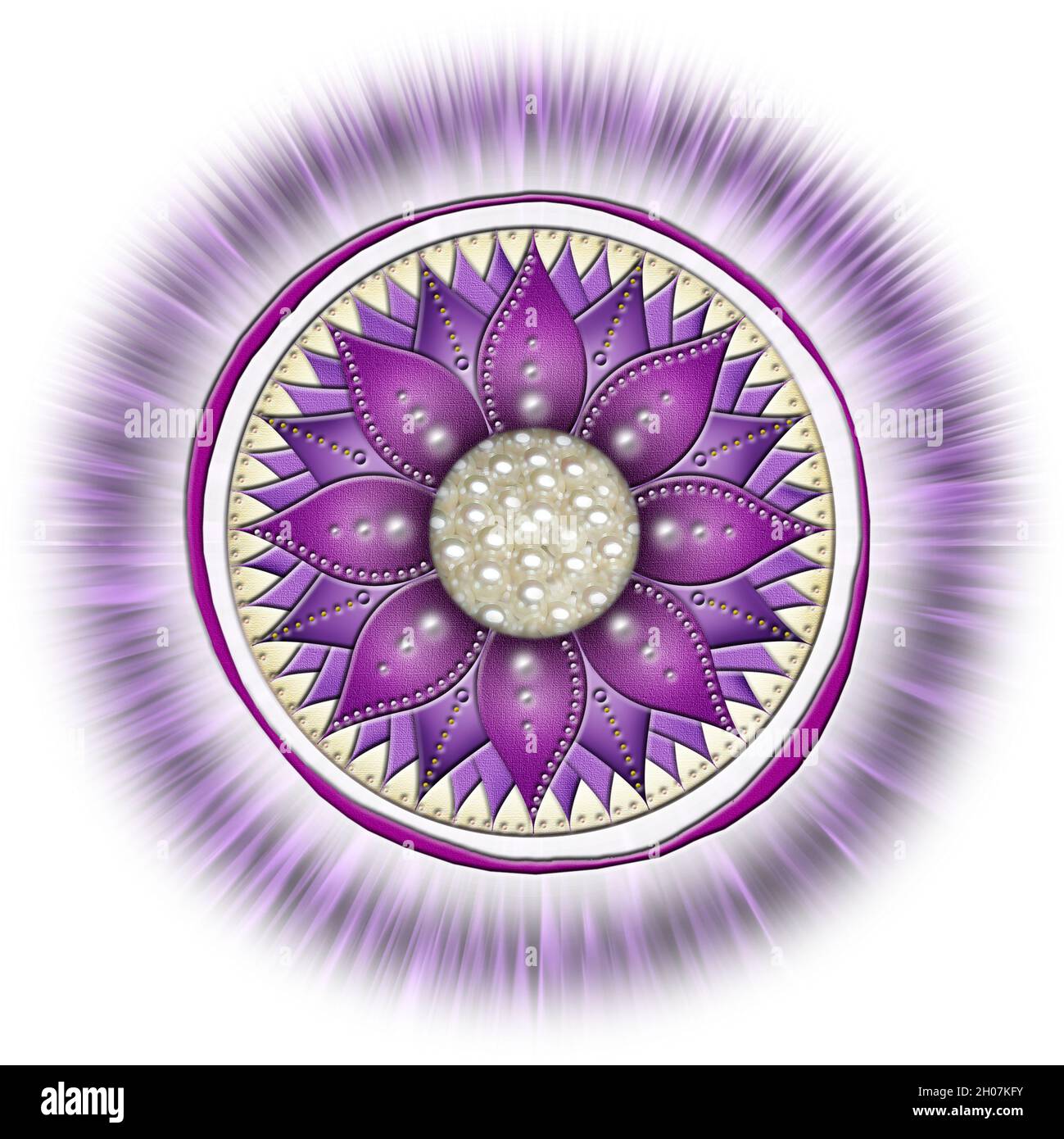 Couronne Chakra - SAHASRARA - connaissance, conscience, réalisation, spiritualité - 'Je COMPRENDS' Banque D'Images
