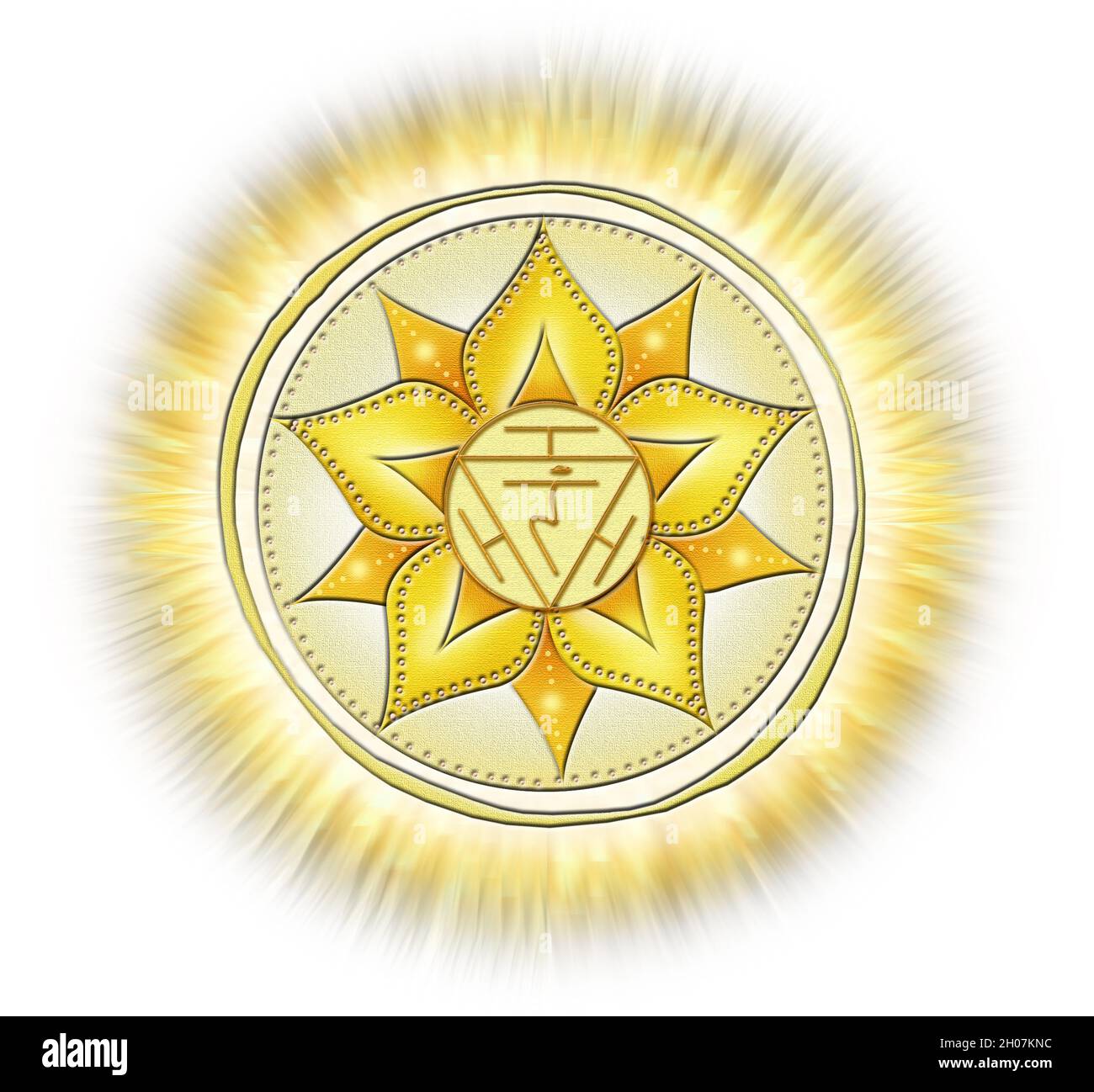Plexus solaire Chakra - MANIPURA - force, personnalité, puissance, détermination - 'I DO' Banque D'Images