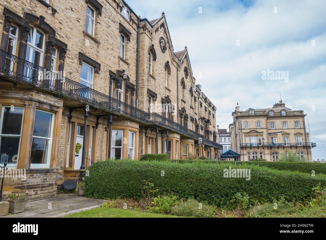 Balmoral Terrace, le riche logement victorien maintenant converti en appartements à Saltburn par la mer, cleveland, Angleterre, Royaume-Uni Banque D'Images