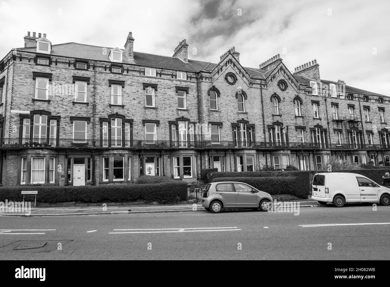 Balmoral Terrace, le riche logement victorien maintenant converti en appartements à Saltburn par la mer, cleveland, Angleterre, Royaume-Uni Banque D'Images