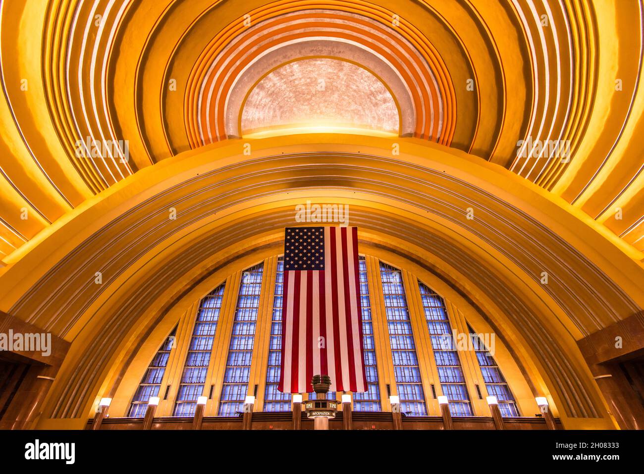 Gare ferroviaire historique de Cincinnati Union terminal - Ohio Banque D'Images