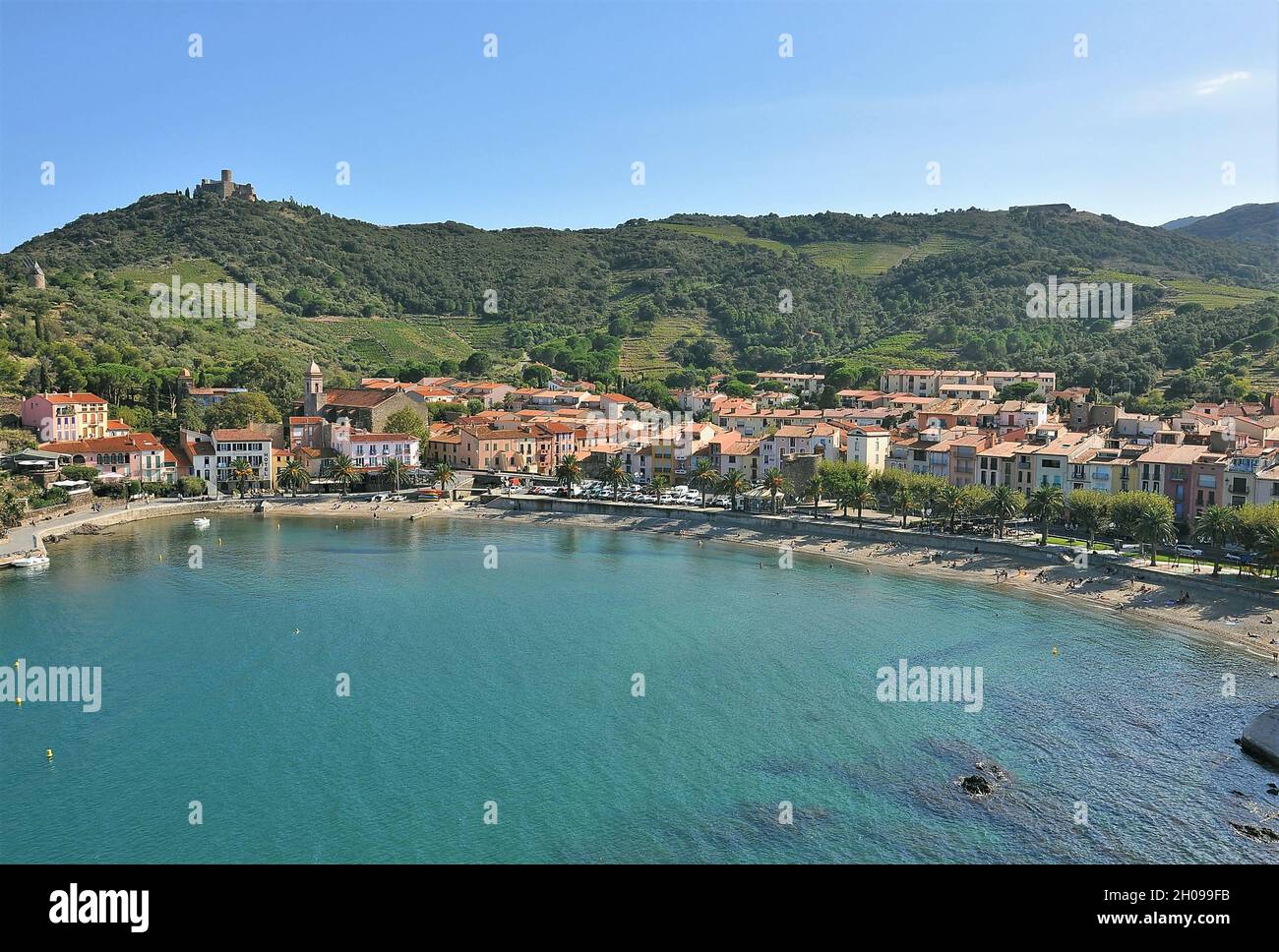 Collioure est située dans les Pyrénées orientales, dans la région occitanie le long de la côte de la Méditerranée, en France Banque D'Images