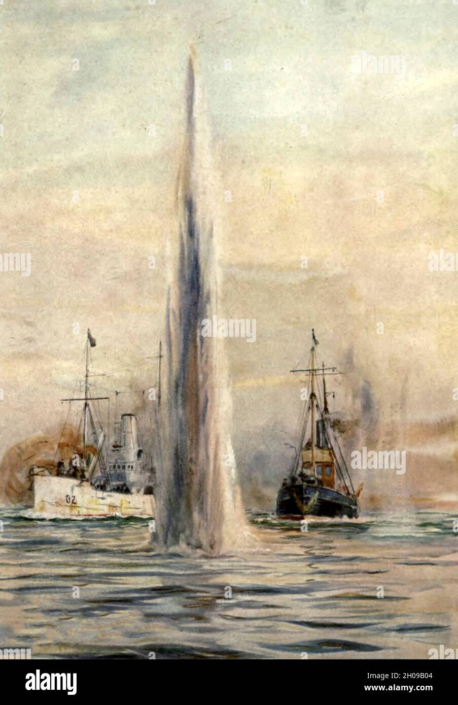 La poursuite du U-boat pendant la première Guerre mondiale Banque D'Images