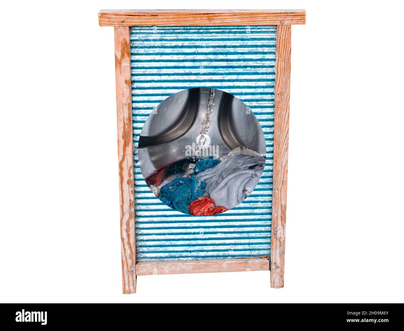 Planche à côtes pour laver les vêtements de la maison. Lave-linge. Réservoir pour lave-linge. Lavage à la main. Réparation et entretien de l'équipement. Service client. Mo Banque D'Images